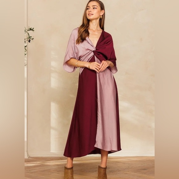 Oddi Satin Color Block Dress - Picture 3 of 3